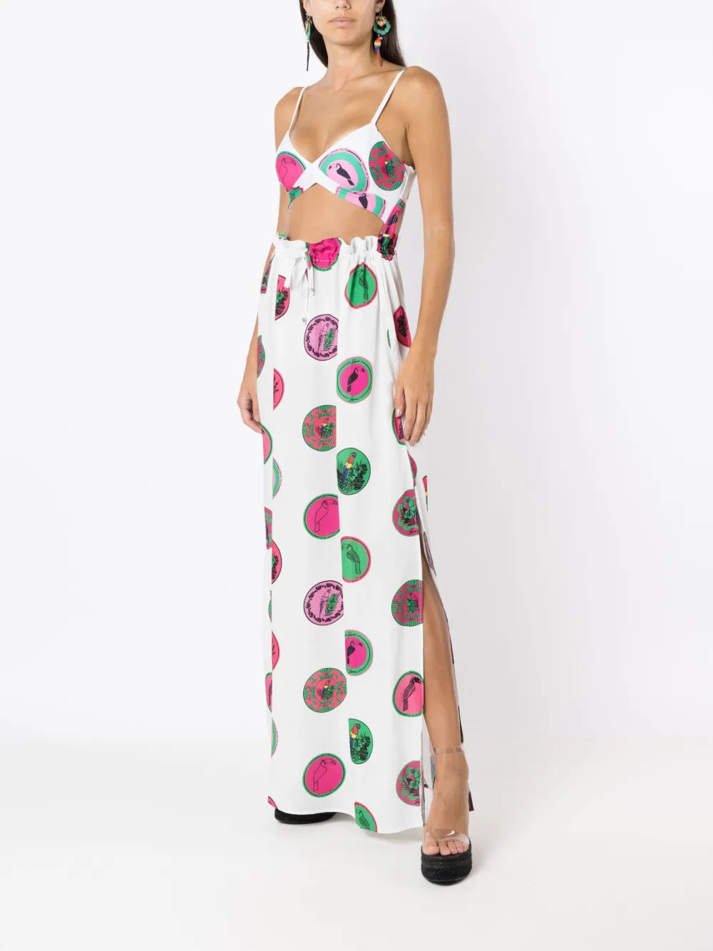 Graphic-Print Maxi Skirt