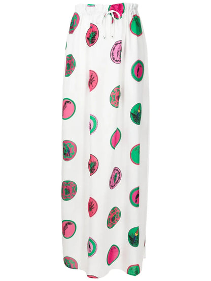 Graphic-Print Maxi Skirt