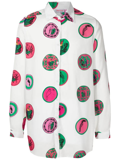 Graphic-Print Long-Sleeved Shirt