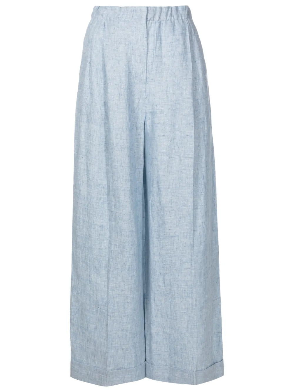 Elasticated-Waist Jaspé-Linen Trousers
