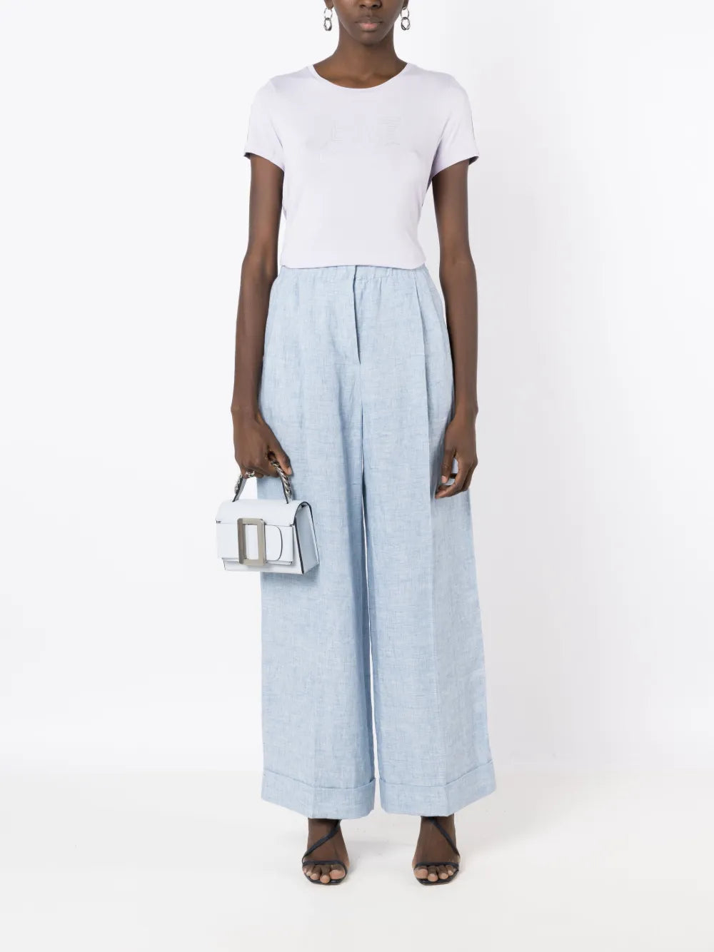 Elasticated-Waist Jaspé-Linen Trousers