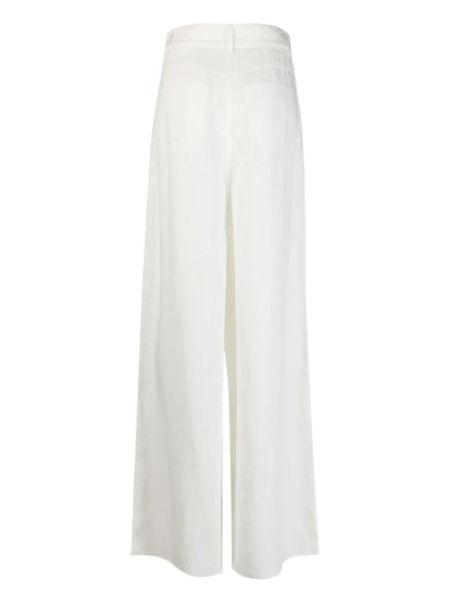 High-Waisted Cotton Trousers