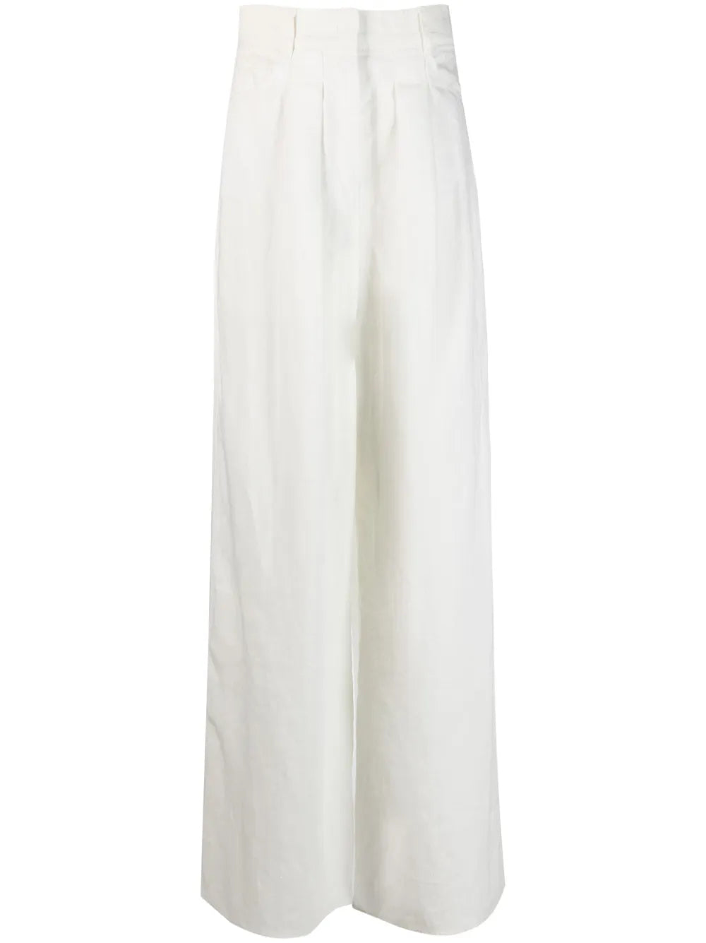High-Waisted Cotton Trousers