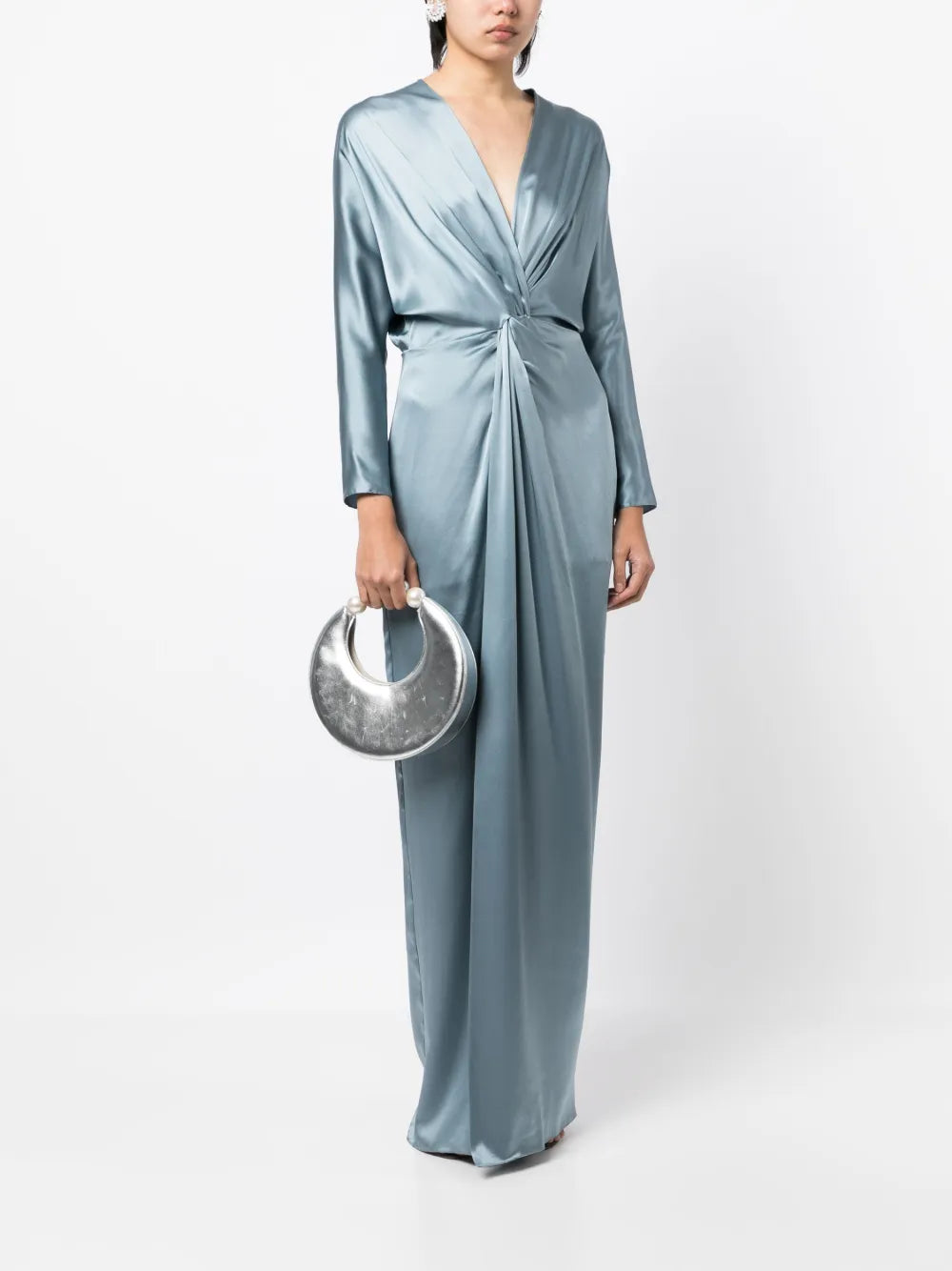 Twist-Detail Silk Gown