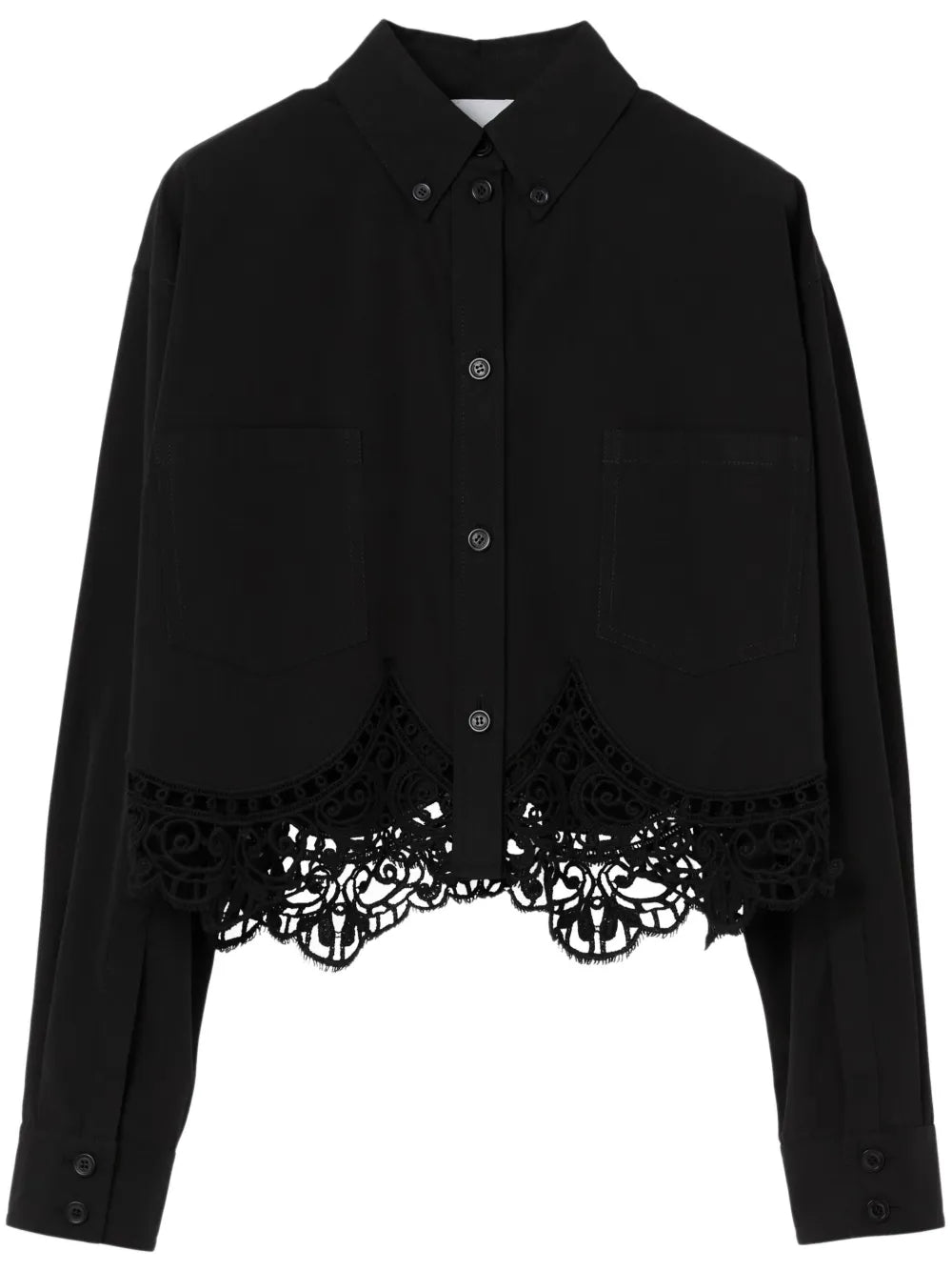 Macramé Cotton Cropped Shirt