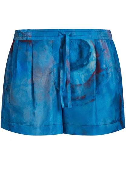Drawstring-Waist Silk Shorts