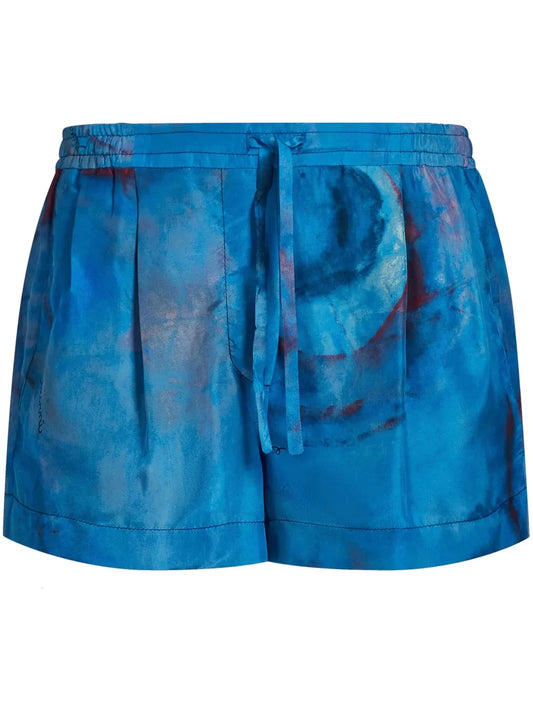 Drawstring-Waist Silk Shorts