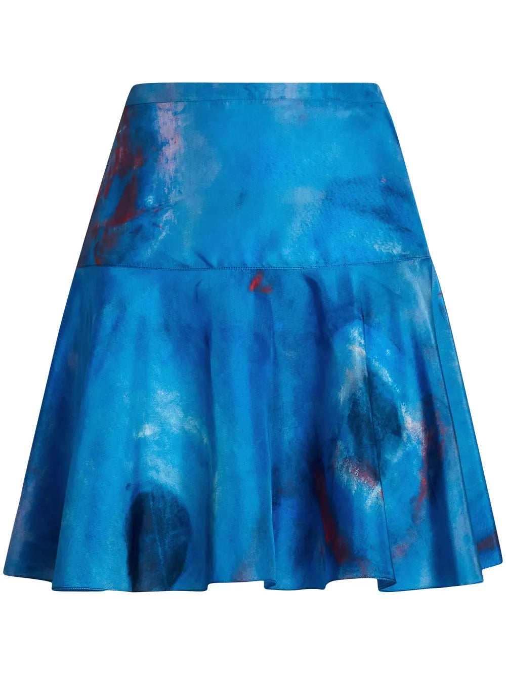 Abstract-Print Silk Skirt