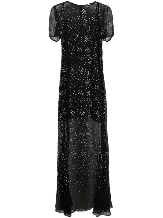 Embellished Silk Maxi Dress