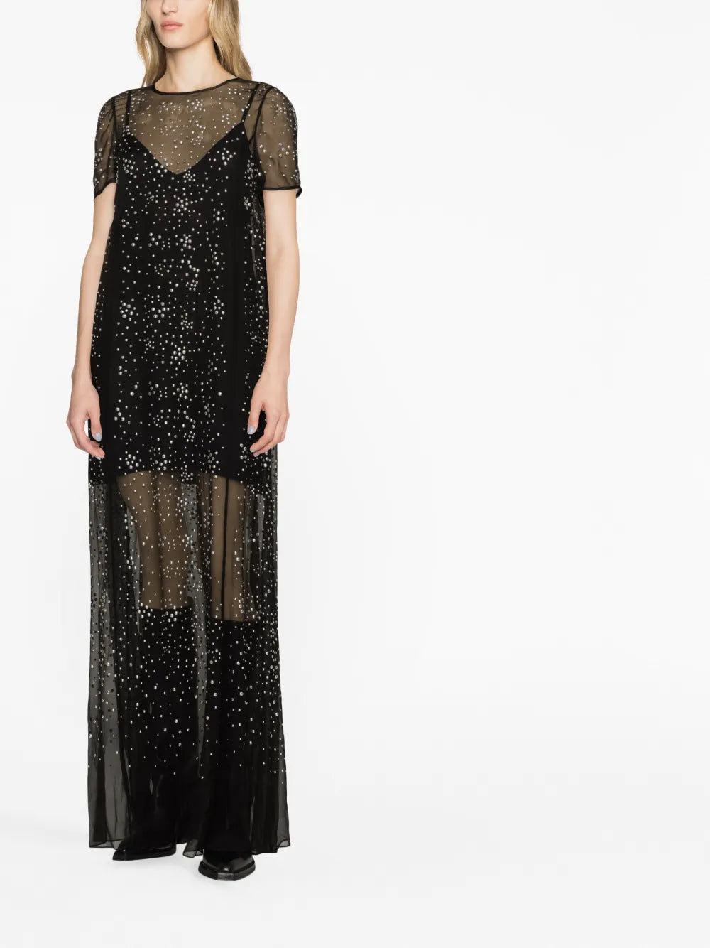 Embellished Silk Maxi Dress