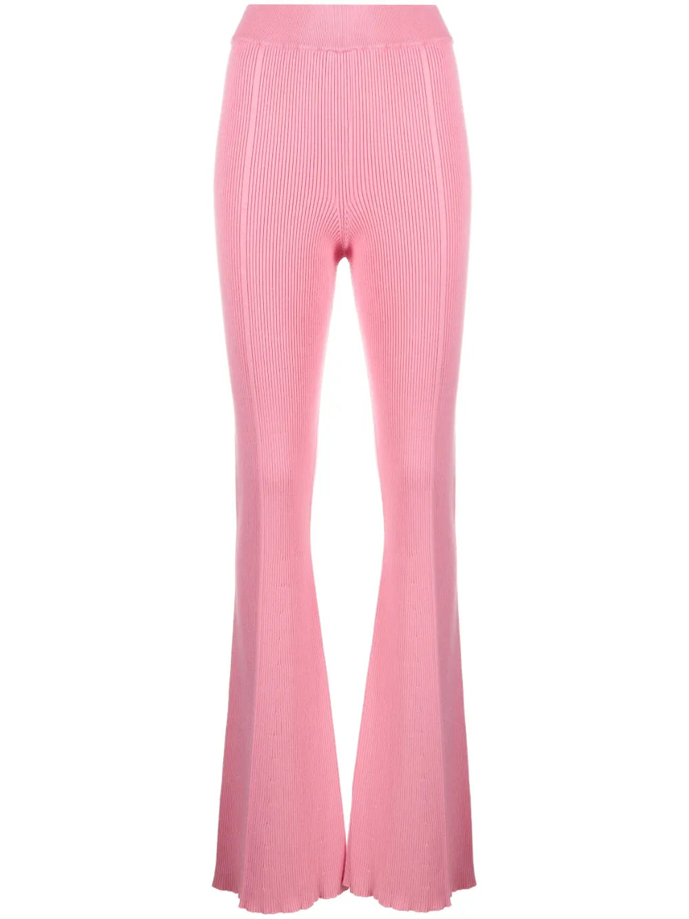 Ribbed-Knit Flared Trousers
