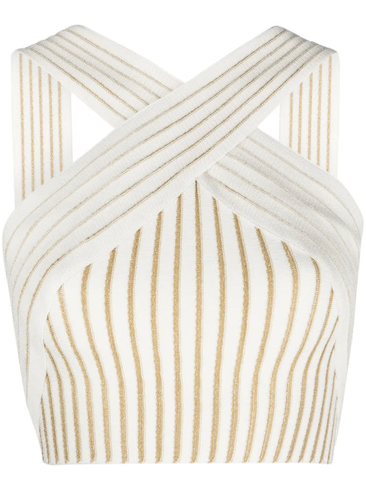 Cross-Over Knitted Crop Top