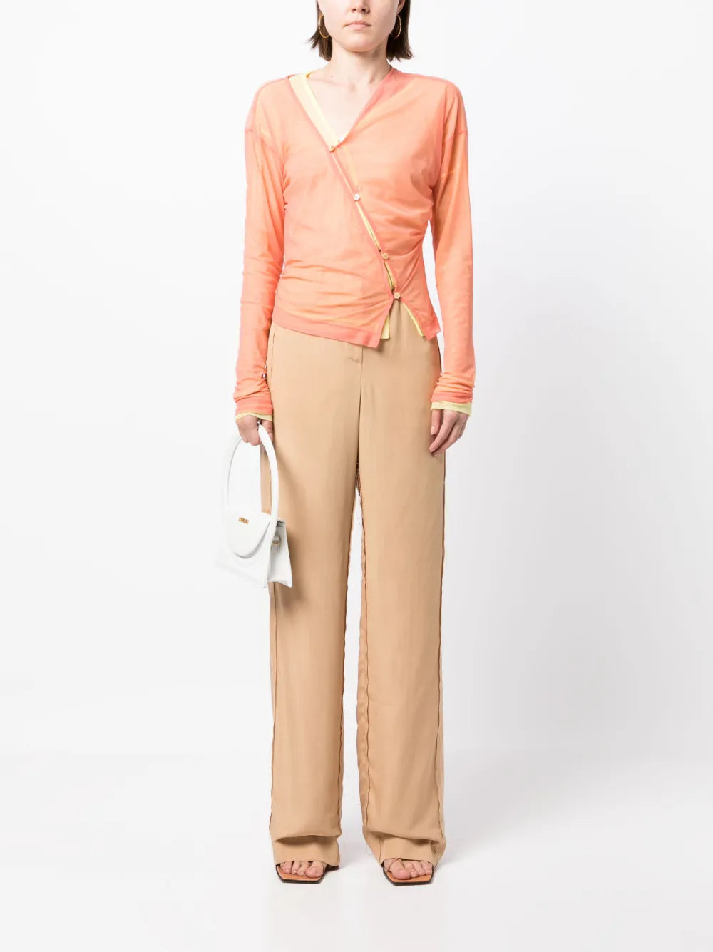 Asymmetric Button-Fastening Blouse