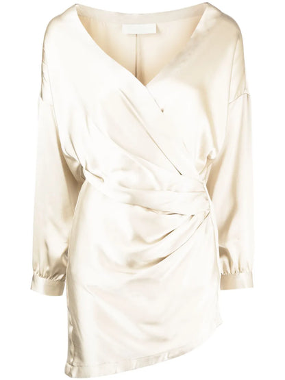 Draped-Detail Mini Dress.