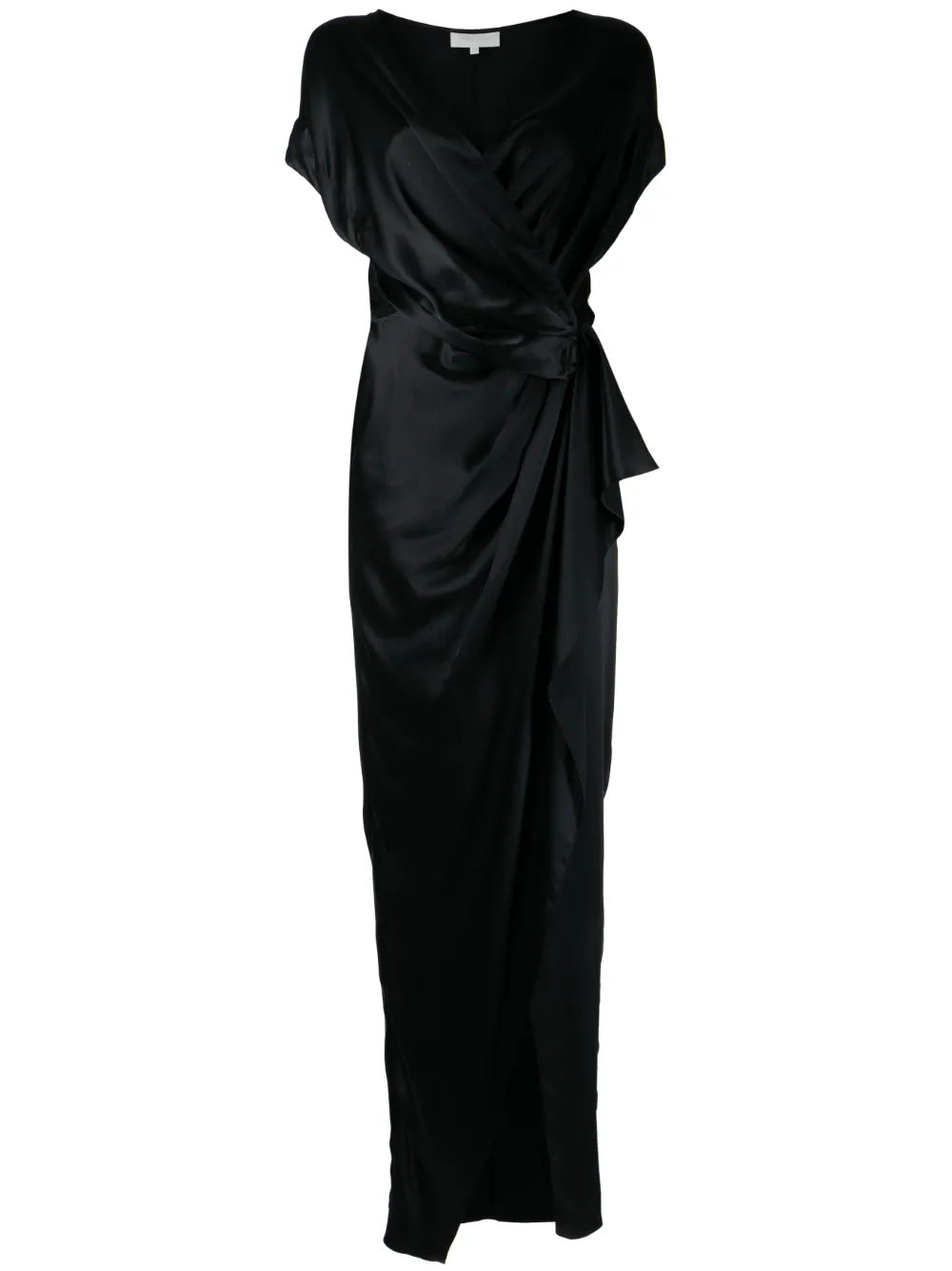 Wrap Drape-Detail Gown Dress