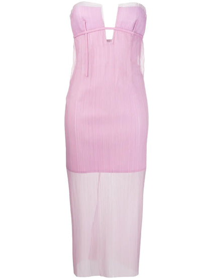 Strapless Cut-Out Silk Dress