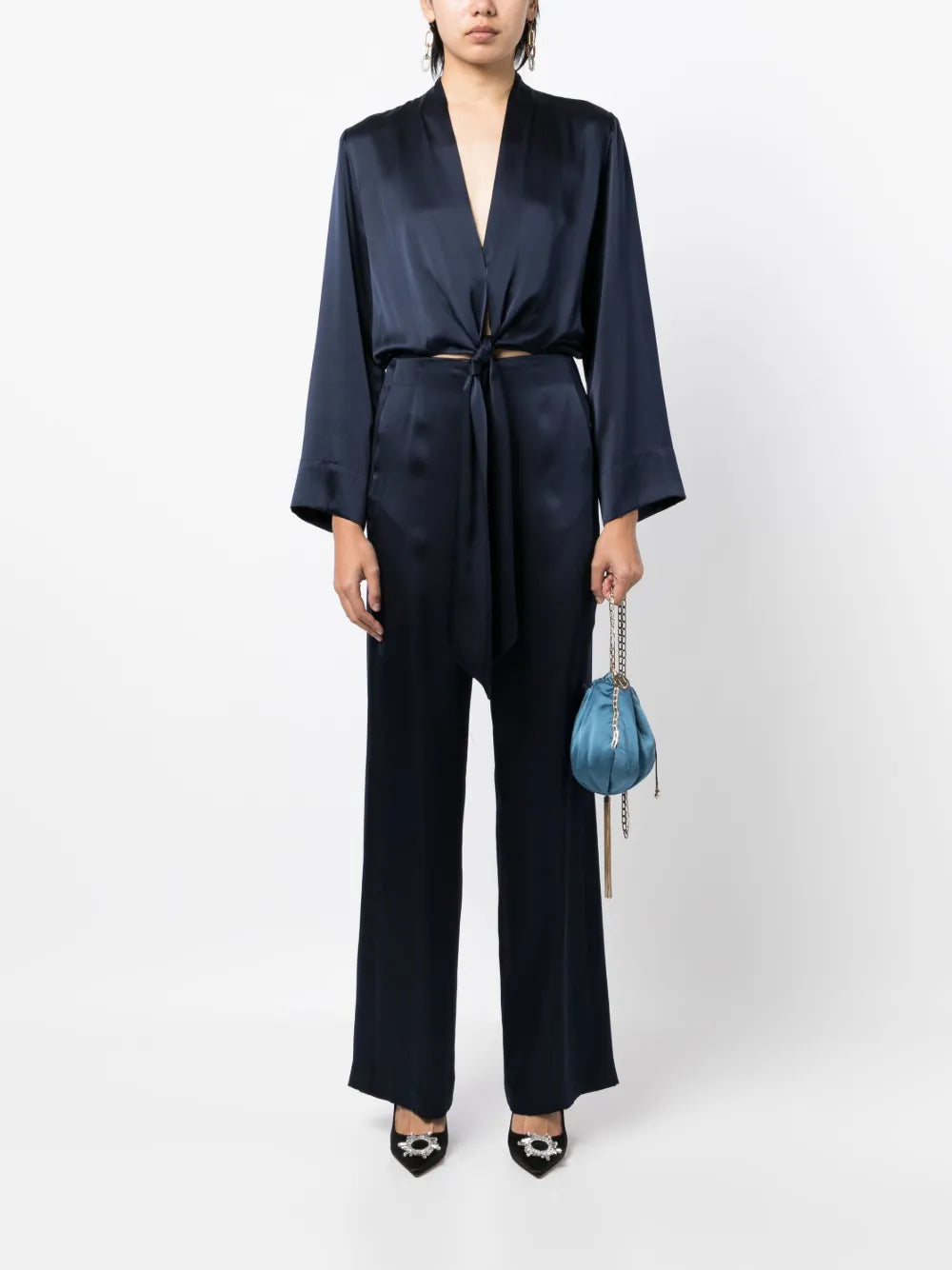 Tie-Front Kimono Jumpsuit