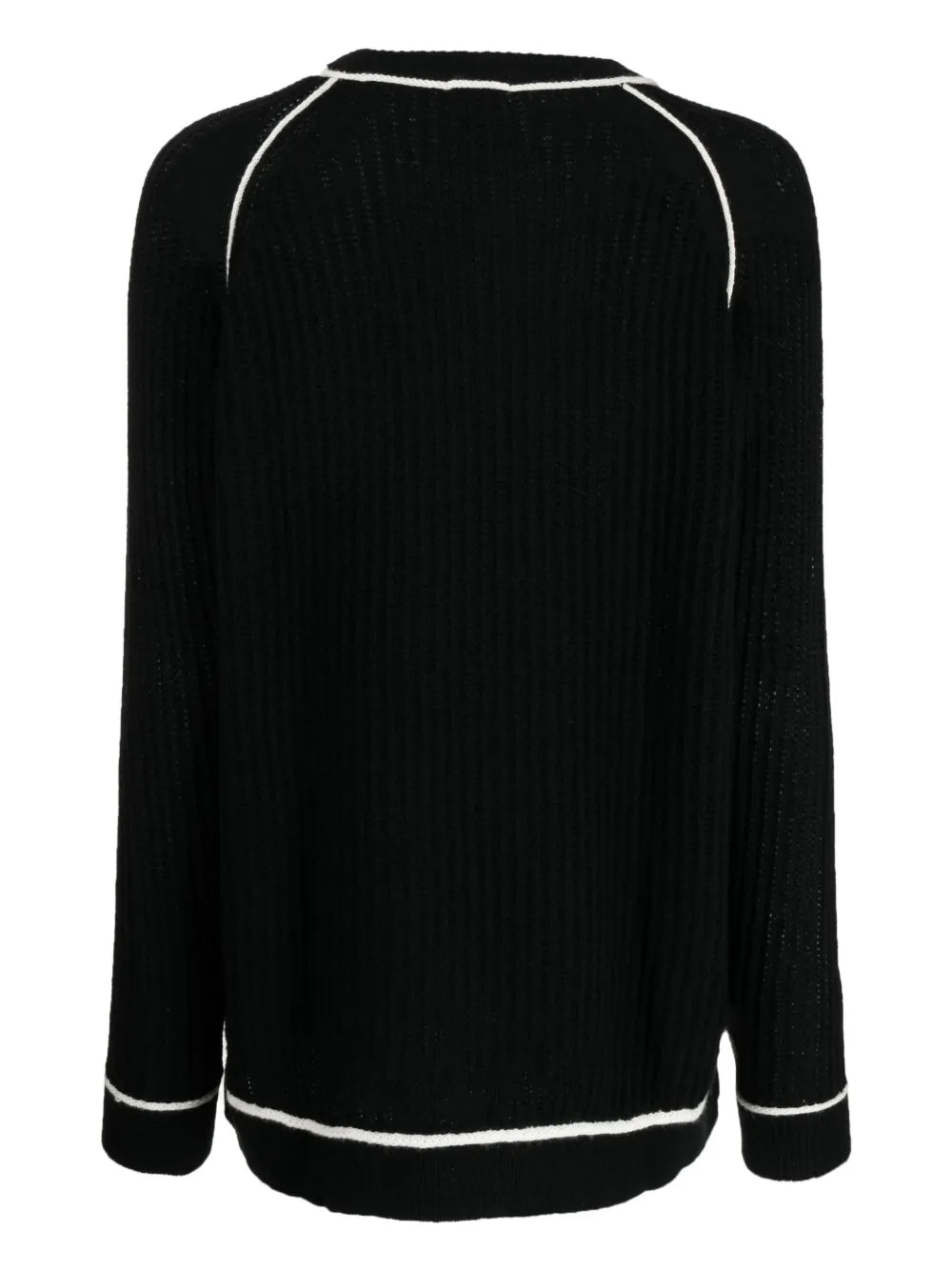 Contrasting-Edge Knitted Jumper