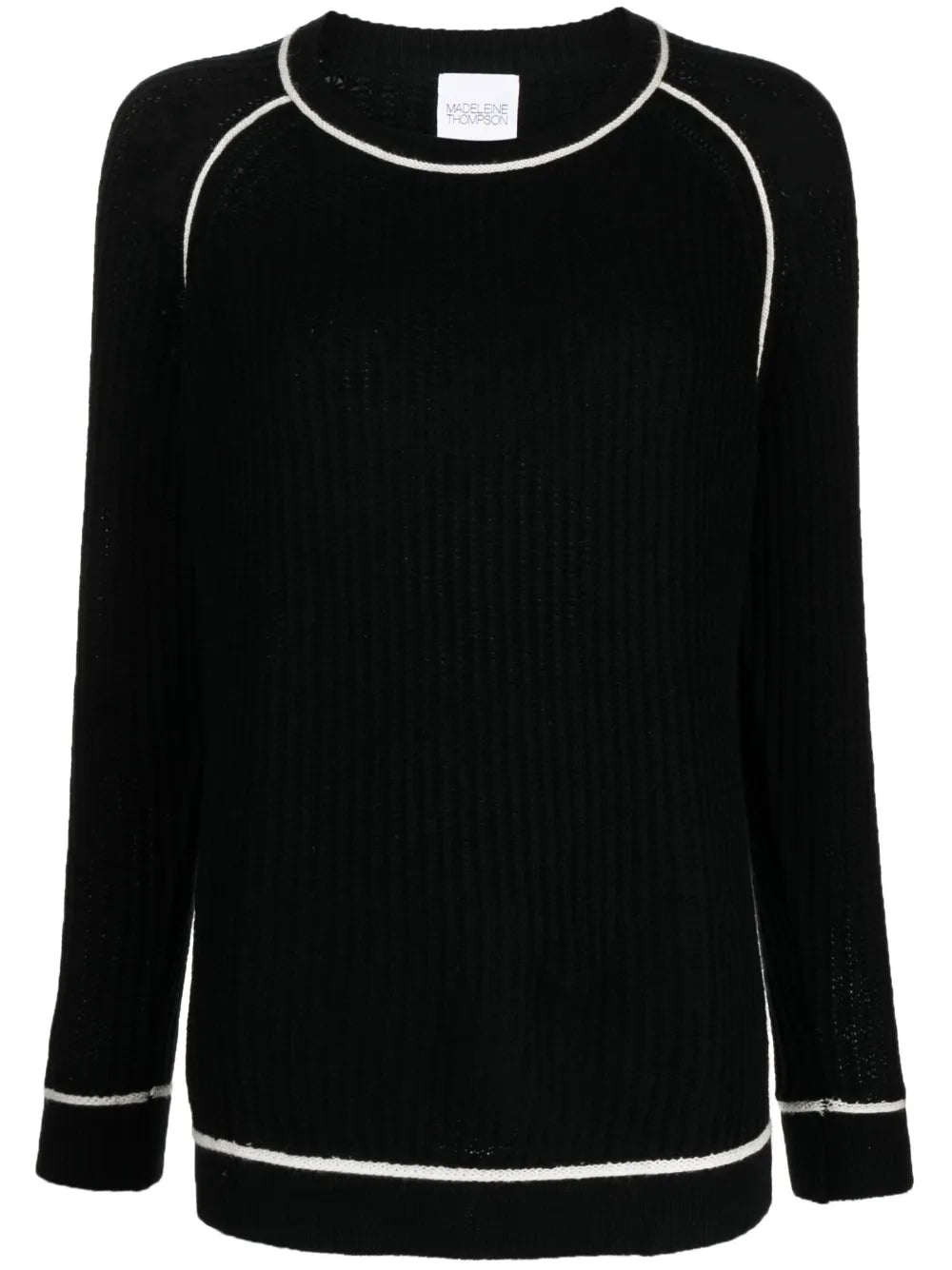Contrasting-Edge Knitted Jumper