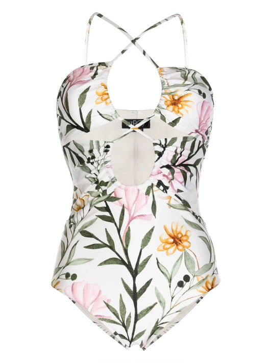 Jasmine Lace-Up Cut-Out Swimsuit