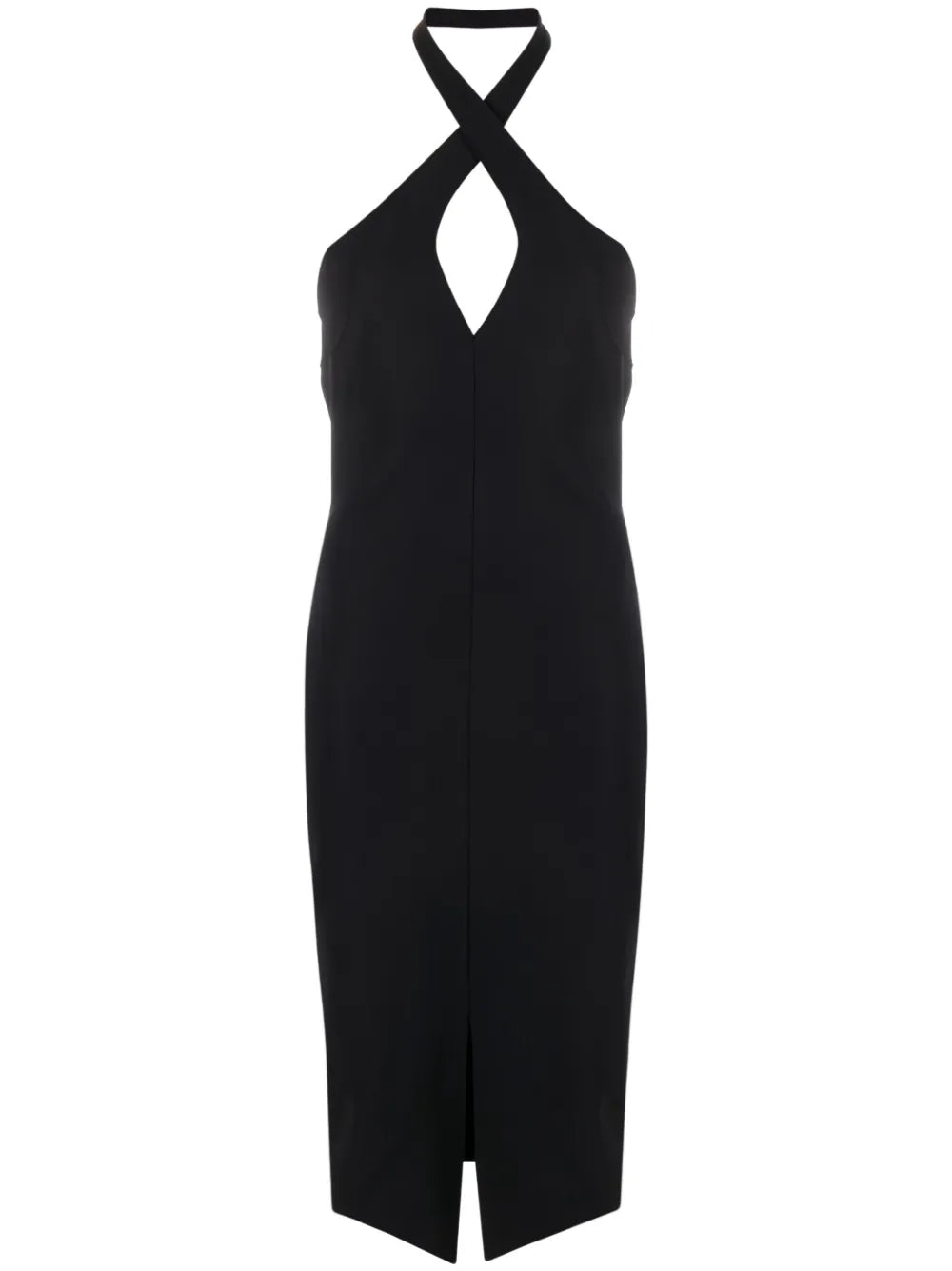Cut-Out Detail Fitted Midi Dress