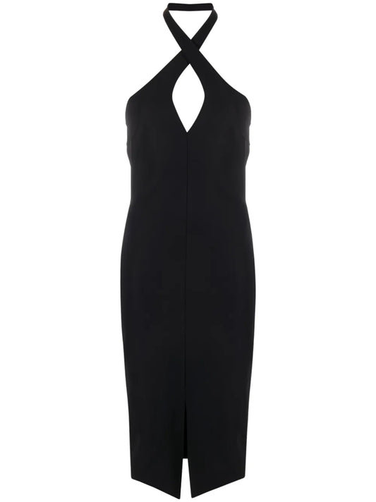 Cut-Out Detail Fitted Midi Dress
