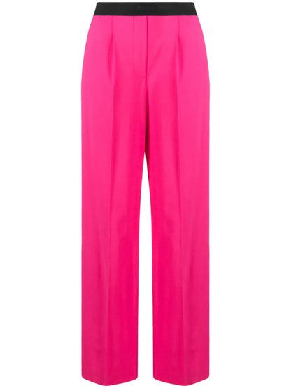 Logo-Waistband Wide-Leg Trousers