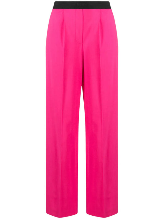 Logo-Waistband Wide-Leg Trousers