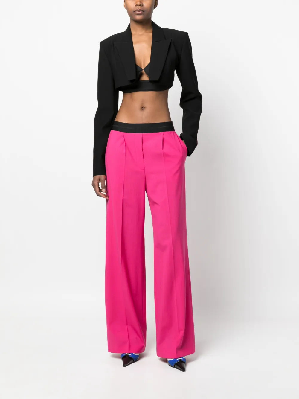 Logo-Waistband Wide-Leg Trousers