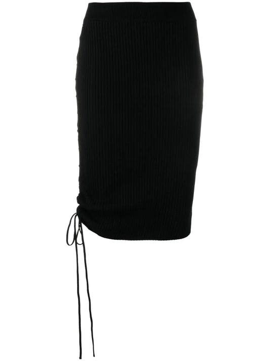 Drawstring-Detailed Midi Skirt