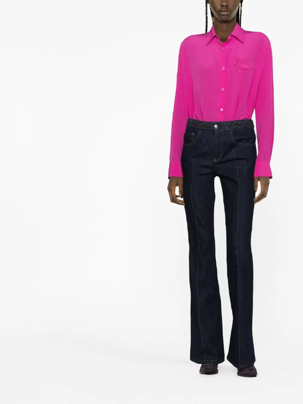 Pegaso-Appliqué Silk Shirt