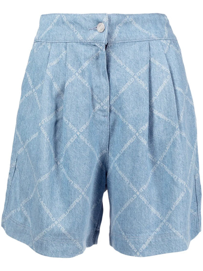 Logo-Print Denim Shorts