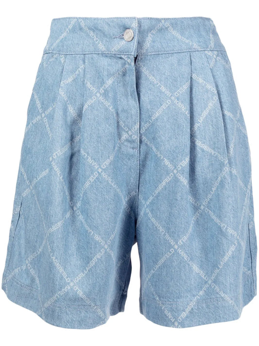 Logo-Print Denim Shorts