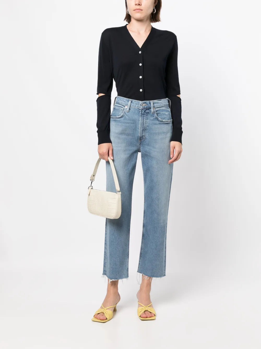 High-Waisted Cropped Jeans