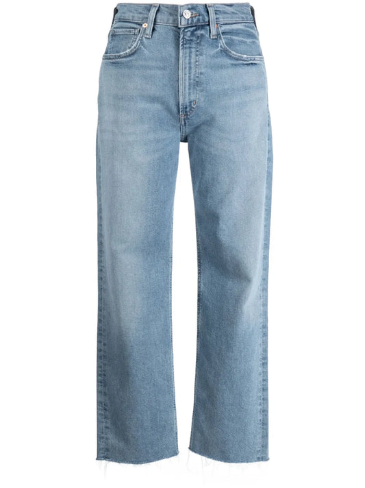 High-Waisted Cropped Jeans