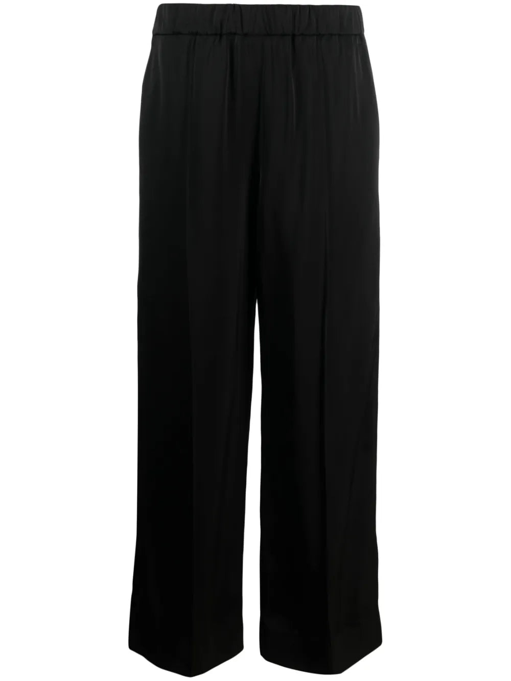 Elasticated-Waist Wide-Leg Trousers