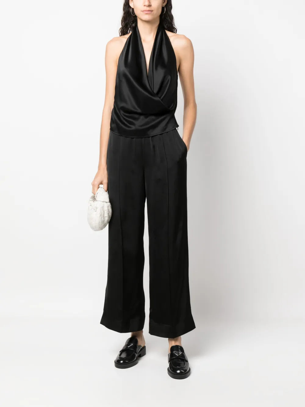 Elasticated-Waist Wide-Leg Trousers
