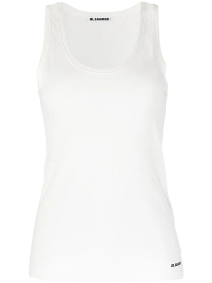 Logo-Print Cotton Tank Top