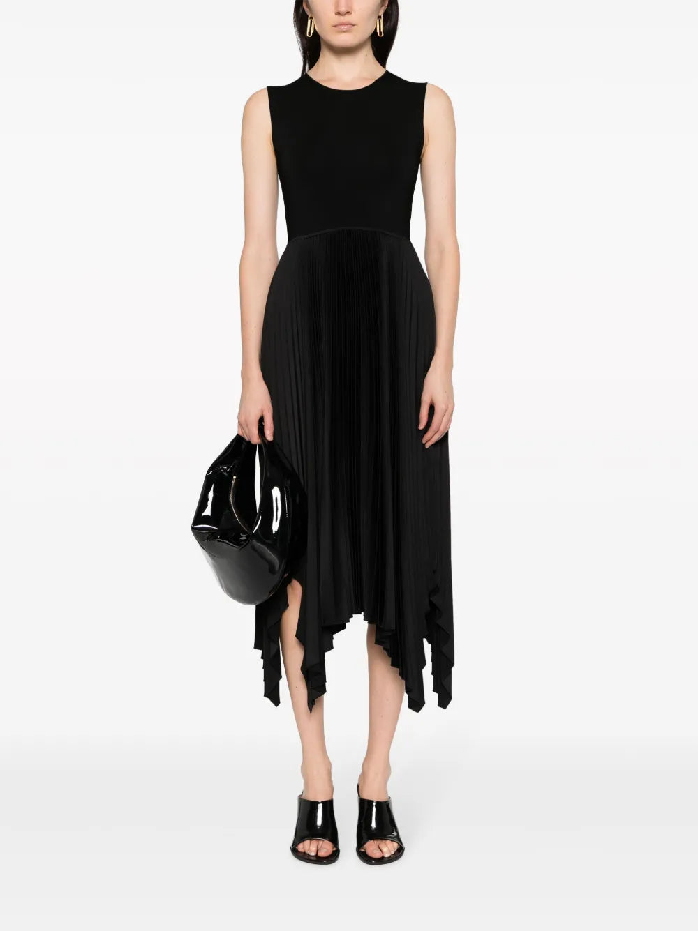 Dera Asymmetric-Hem Midi Dress
