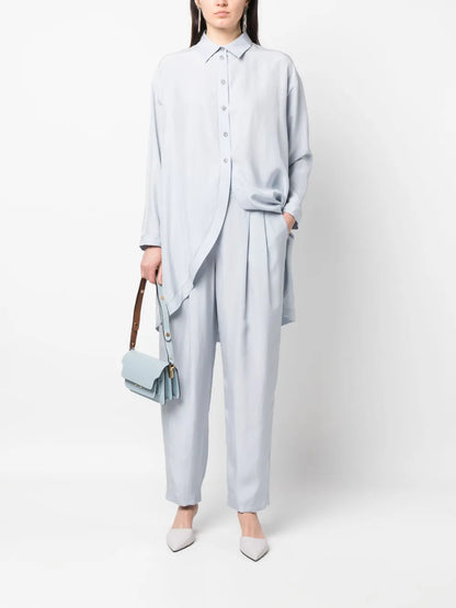 Silk Tapered Trousers