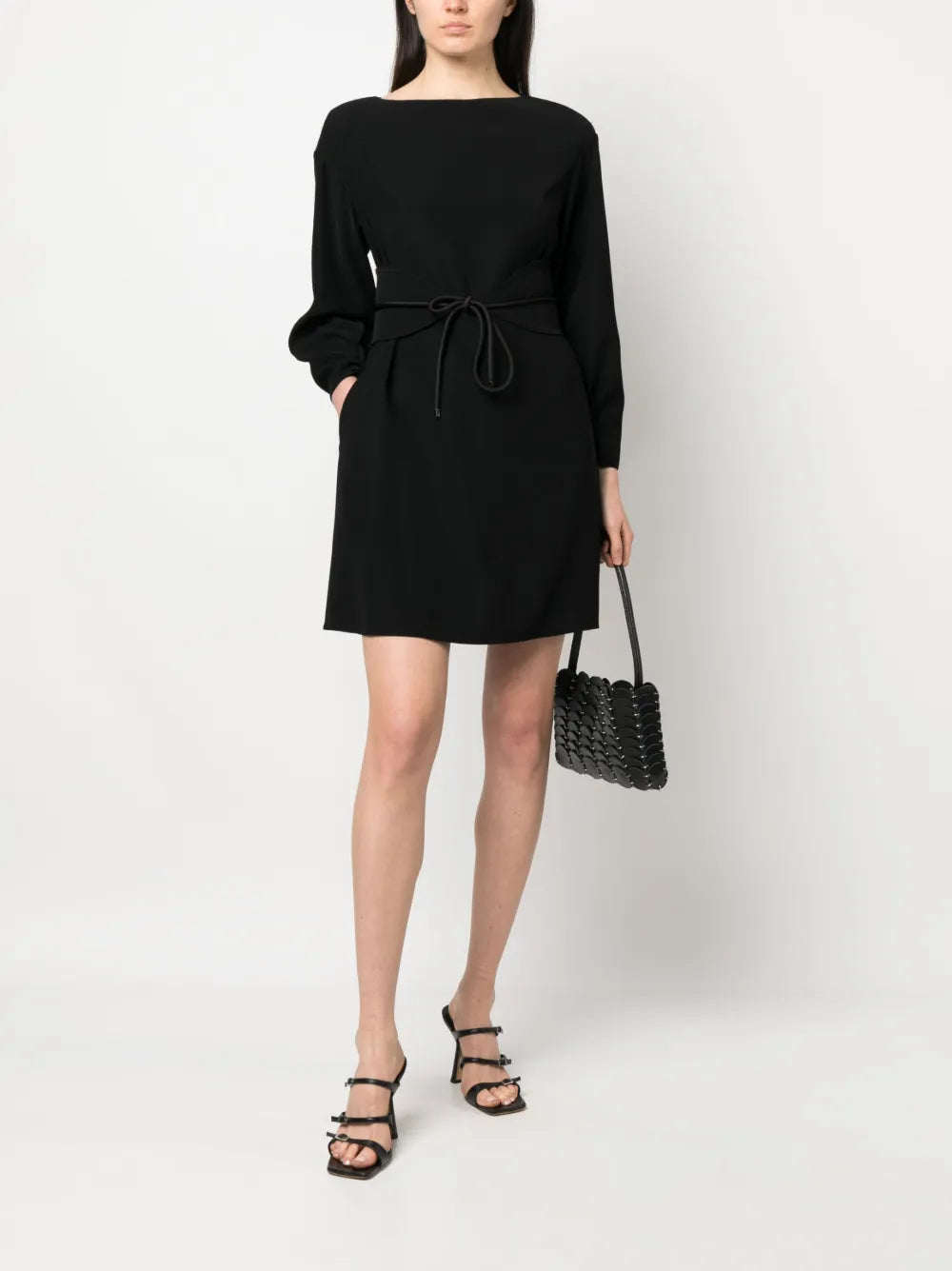 Belted-Waist Mini Dress