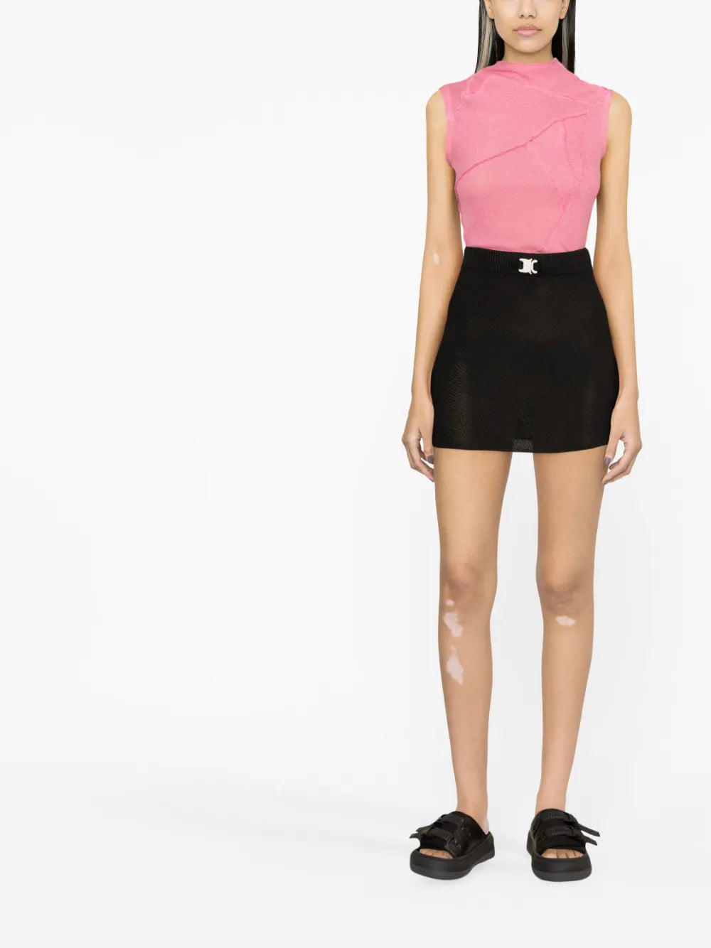 Buckle-Detail Knit Miniskirt