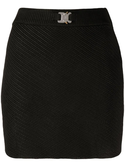 Buckle-Detail Knit Miniskirt