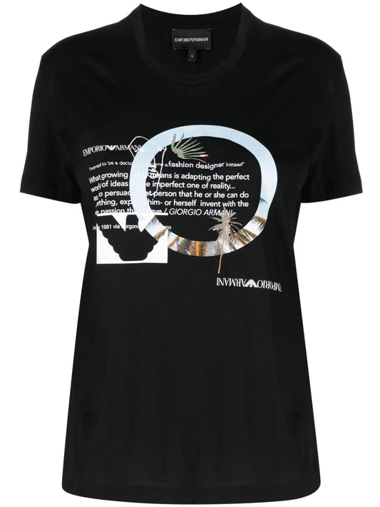 Slogan-Print Cotton T-Shirt