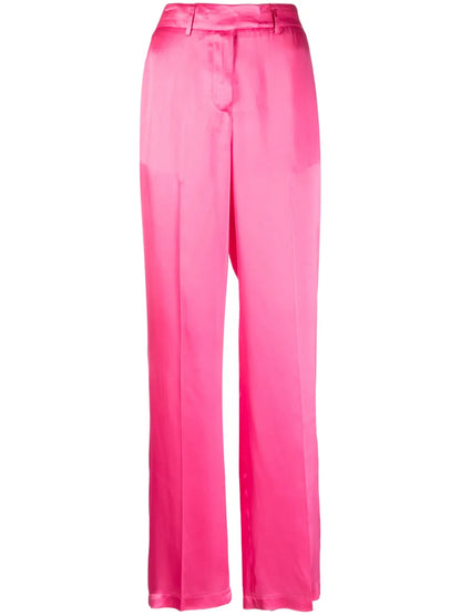 Satin-Finish Straight-Leg Trousers