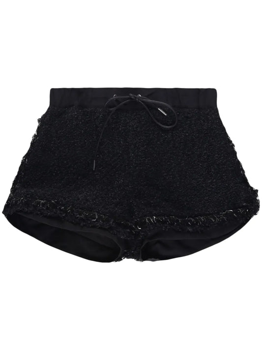 High-Waisted Tweed Shorts
