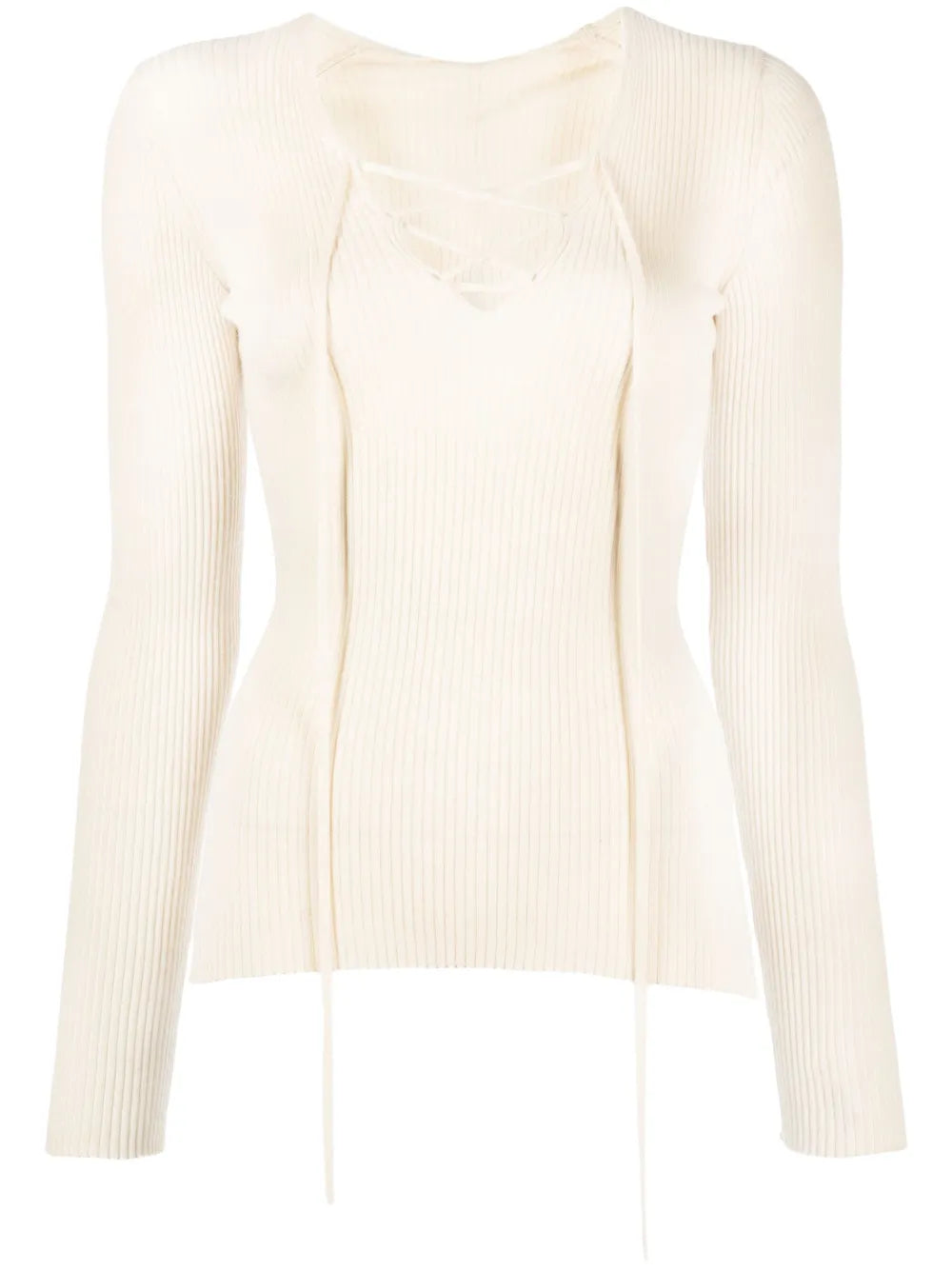 Tie-Front Long-Sleeve Top