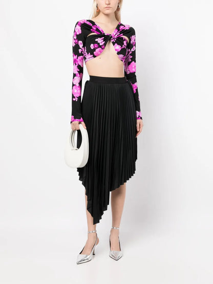Floral-Print Cropped Top