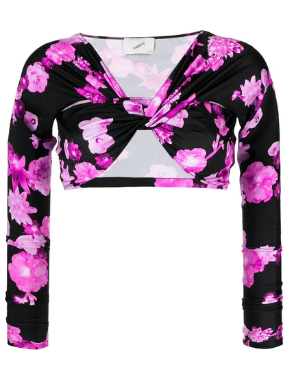 Floral-Print Cropped Top
