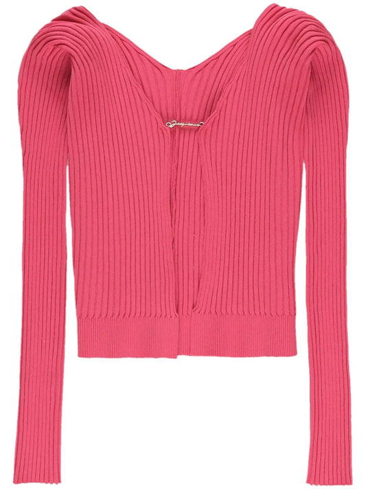 Ribbed-Knit Open-Front Cardigan